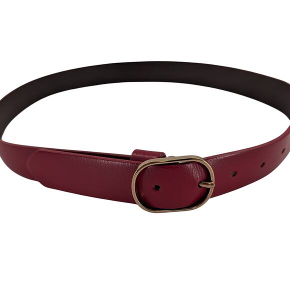 Womens Red Italian Leather Belt Circa San Francisco - Picture 6 of 7